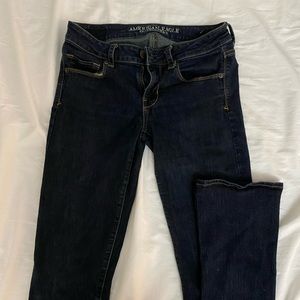 American eagle dark blue jeans size 4 length x-long